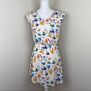Camilla Tree Birds Mini Dress White Size Medium